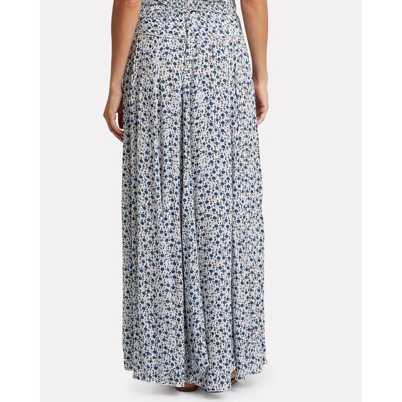 Poupette St Barth Jena Paneled Maxi Skirt – Blue Floral – Size Small - Picture 3 of 8